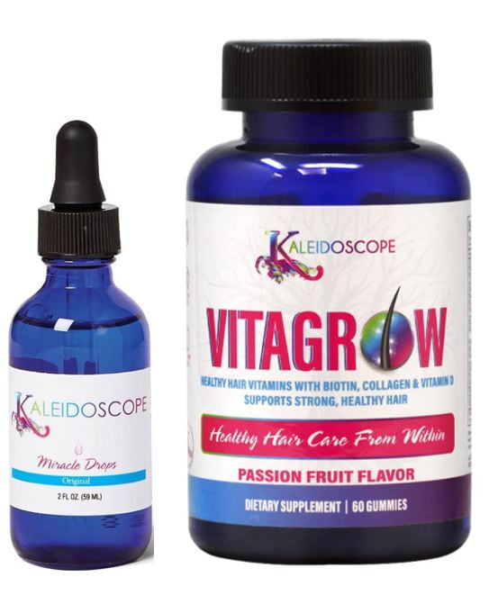 Kaleidoscope Miracle Drops Hair Oil 2oz & Vitagrow Healthy Hair