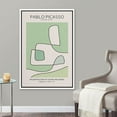 thumbnail image 2 of PixonSign Framed Canvas Print Wall Art Pablo Picasso Green Geometric Line Art Abstract Shapes Illustrations Modern Art Decorative Minimal Relax/Calm for Living Room, Bedroom, Office - 16"x24" WHITE, 2 of 5