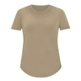 thumbnail image 4 of Plus Size Women's Solid Color Short Sleeve Crew Neck T Shirt Comfortable And Stylish Top For Everyday Wear, 4 of 4