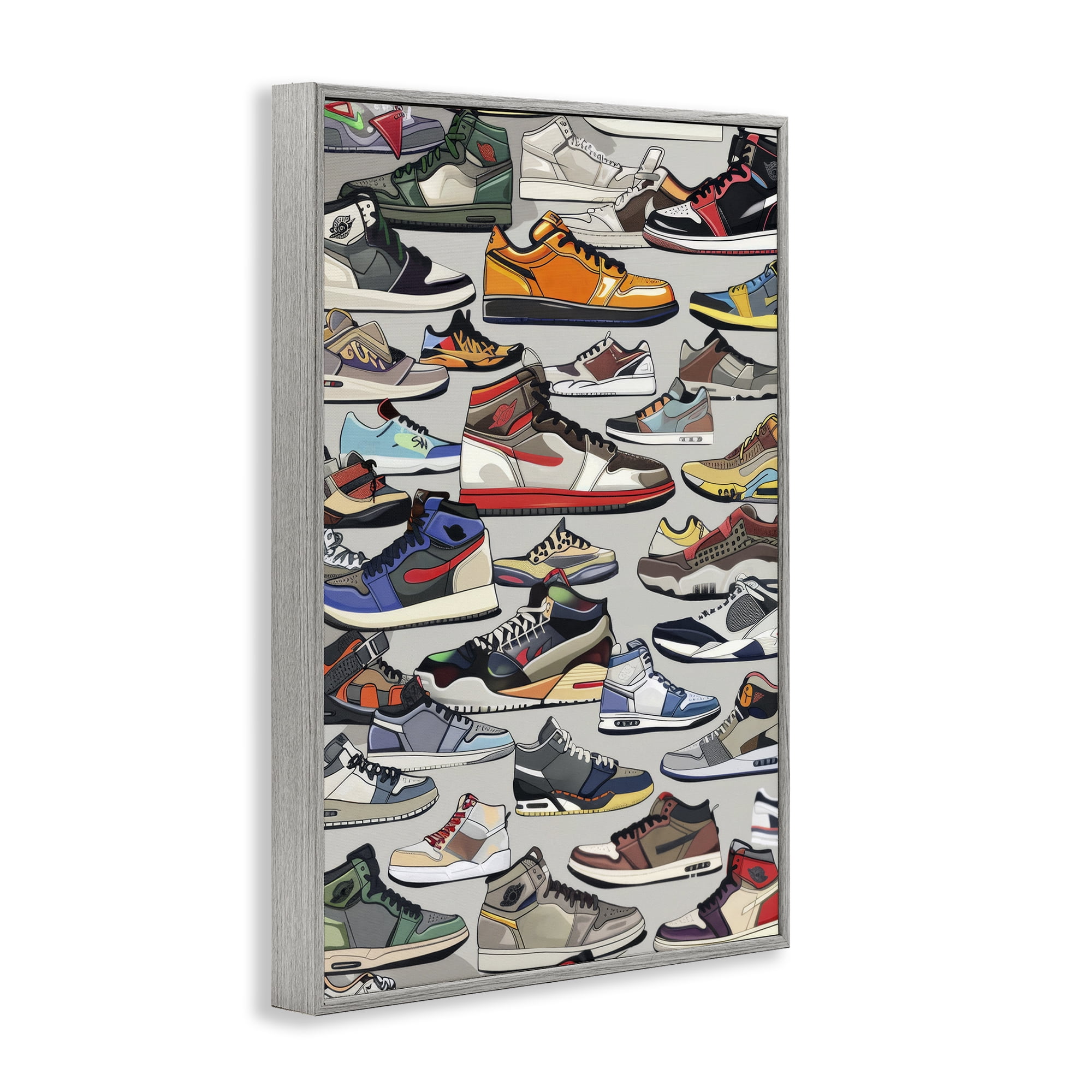 Stupell Industries Shoe Time Urban Styles Gray Framed Giclee Art, design by Ray Powers