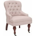 thumbnail image 3 of SAFAVIEH Falcon Traditional Tufted Arm Chair w/ Casters, Taupe, 3 of 4