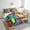 Blue Yellow, variant on Colorful Toy 7 Pcs Comforter Set Queen, Building Blocks Bedding , 3D Rainbow Construction Brick Sheet Set Bed in A Bag Funny Patchwork Geometric Rectangle Duvet Insert