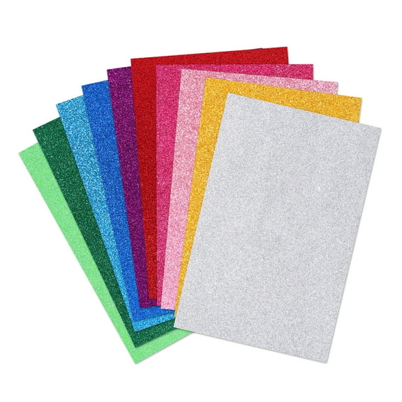 10pcs Glitter Paper for Crafts, A4 Glitter Paper for DIY Projects, Scrapbook, and Craft, Birthday, Multicolor
