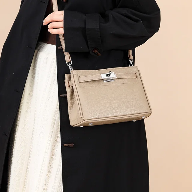 de cuero genuino de alta calidad para mujer, bolso de mano de marca de lujo, bolsos de hombro tipo bandolera, bolso de mano a la moda para mujer