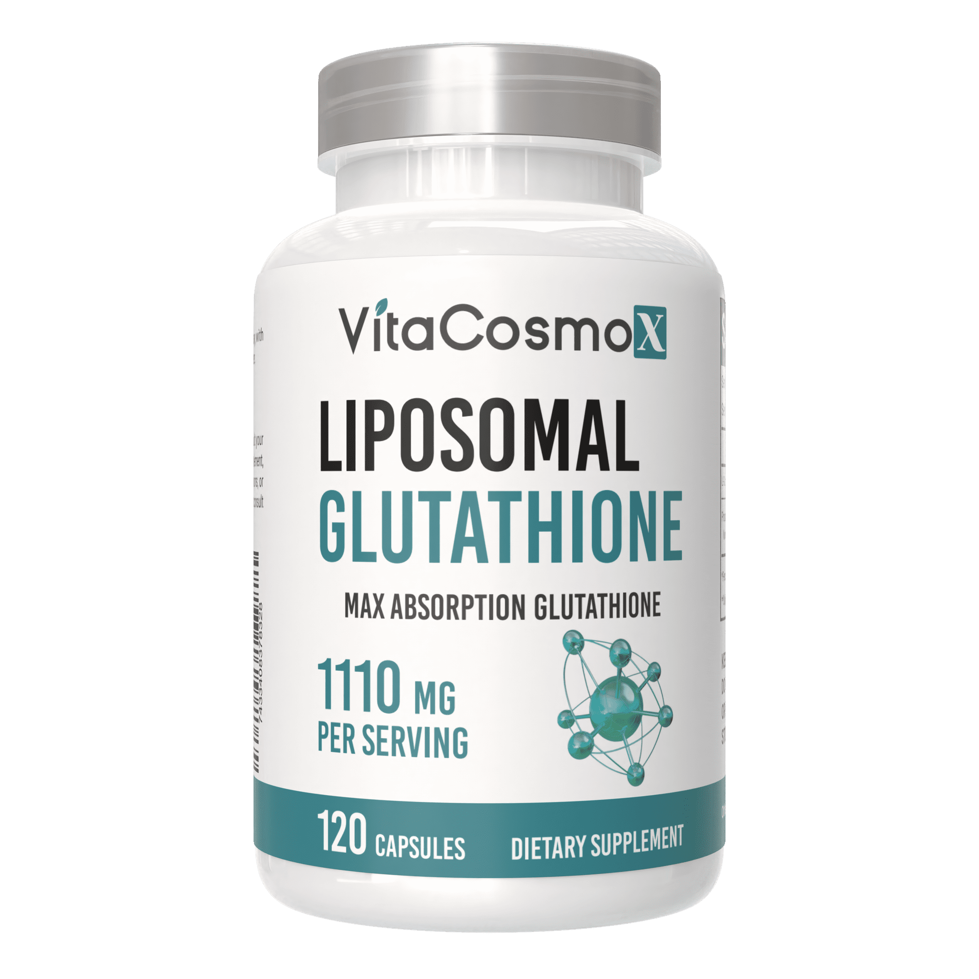 VitaCosmoX Liposomal Glutathione Supplement Setria® 1100mg, 120 Capsules