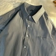 thumbnail image 3 of WREESH Men's Casual Striped Button Down Shirts Short Sleeve Fashion Top with Striped Design Gray, 3 of 5