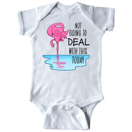 

Inktastic Not Going to Deal with This Today- sleeping flamingo Gift Baby Boy or Baby Girl Bodysuit