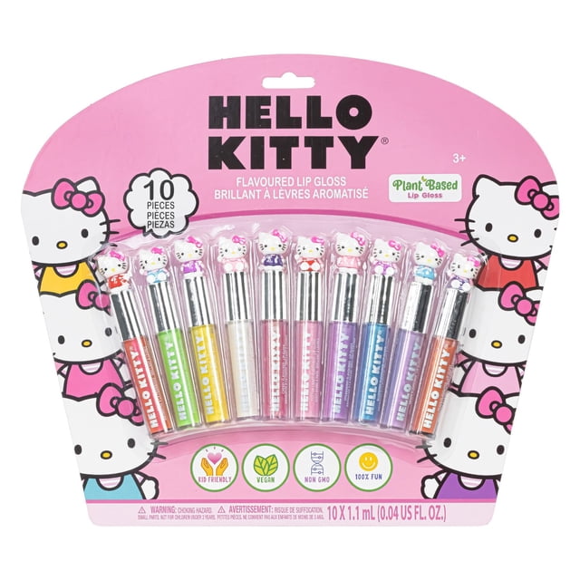 Set de brillo de labios Townley Girl Hello Kitty, 10 piezas para mayores de 3 años