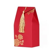 Panda Superstore Decorative Boxes Chinese Style Wedding Shower Candy Boxes Paper Gift Box, Red - 40 Piece