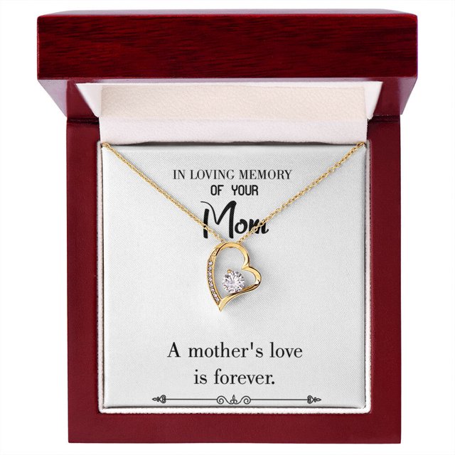 To Mom Remembrance Message Mother's Love White Forever Necklace w Message Card