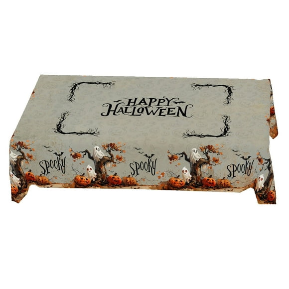 Nappe d'Halloween 35.43x23.62 Pouces Rectangle Citrouille Lavable Nappe Adaptée pour Fête Pique-Nique Dîner Décoration Extérieure Nappe Rectangulaire Meilleure Que les Nappes en Lin Table Ronde en Papier