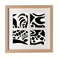 thumbnail image 1 of Egipto negro blanco resumen Totem fresco Pantalla de escritorio de pared de marco 4 aperturas, 1 of 4