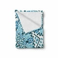 thumbnail image 2 of Moroccan Soft Flannel Fleece Blanket, Moroccan Architecture Consists of Geometrically Patterned Mosaic and Stars Eastern, Cozy Plush for Indoor and Outdoor Use, 60" x 80", Blue White, by Ambesonne, 2 of 6