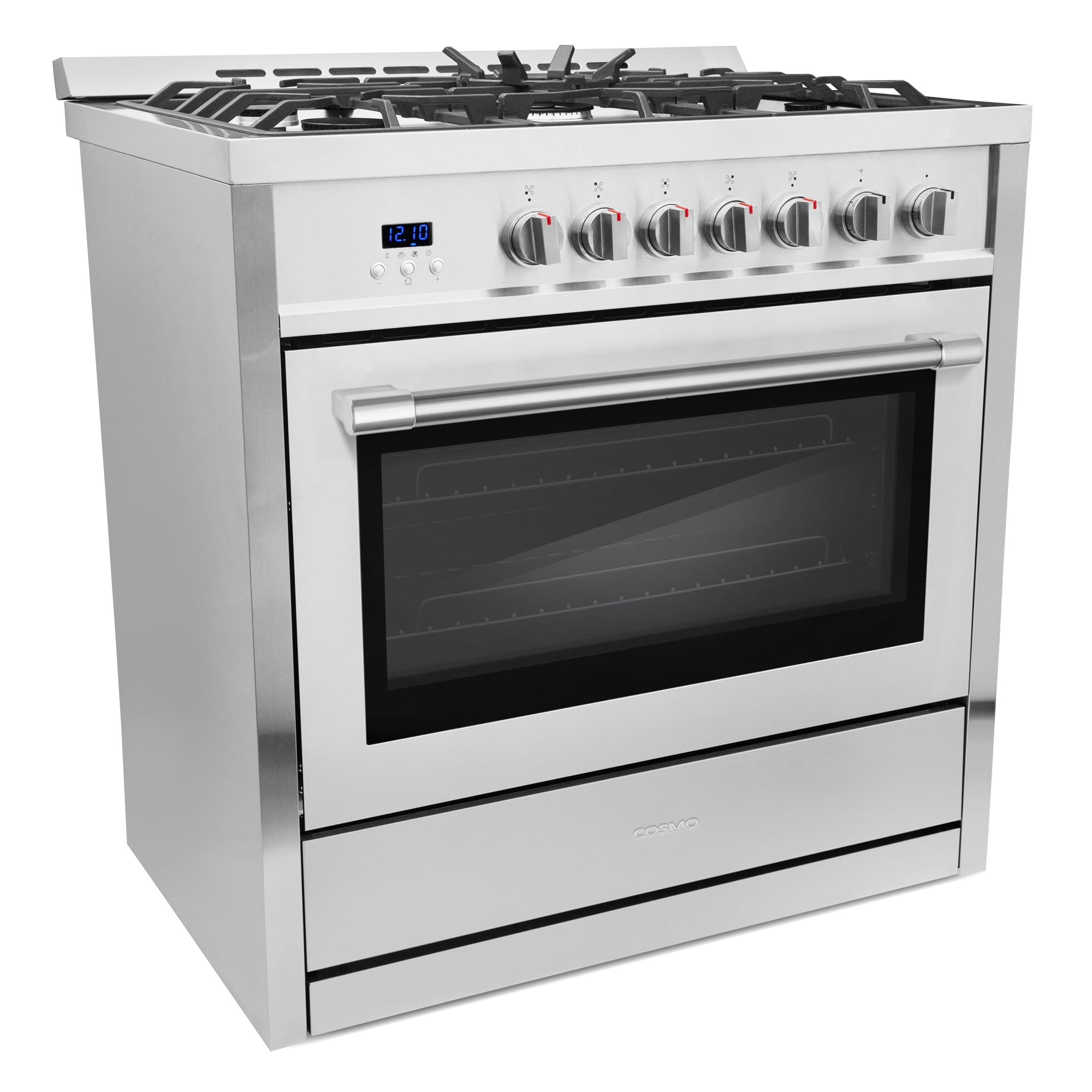 36 in. 3.8 cu. ft. Single Oven Gas Range with 5 Burner Cooktop and Smooth Grip Handle in Stainless Steel