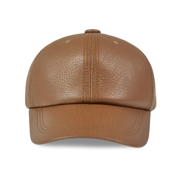 Genuine Real Leather Men's Caps Hats New Style Baseball Cap Hat One Size With 3 Colors