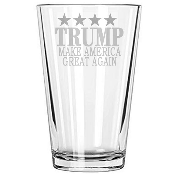Donald Trump Republican President United States Make America Great Again MAGA 16 oz beer glass