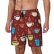 thumbnail image 1 of Balery Coffee Cups Bañador para hombre, shorts de playa de secado rápido con entrepierna y forro de compresión-Small, 1 of 6