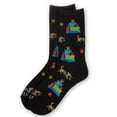 thumbnail image 3 of MeMoi Women's Pile Of Gifts Holiday Crew Socks - Womens - Female, 9-11, Black, 3 of 3