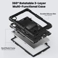 thumbnail image 2 of Case for Lenovo Tab K10 10.3 Inch/M10 FHD Plus 2020 2nd Gen with Screen Protector, 360 Degree Rotating Kickstand Hand Strap Heavy Duty Shockproof Cover with Shoulder Strap, Black, 2 of 7