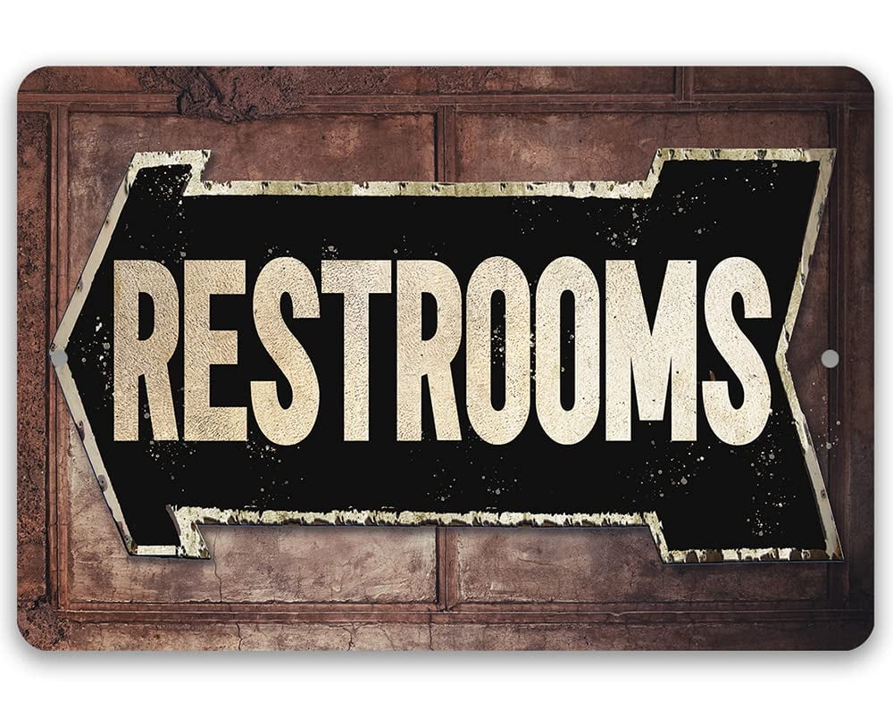 Metal Sign - Rest Room - Left - Durable Metal Sign - Use Indoor/Outdoor ...