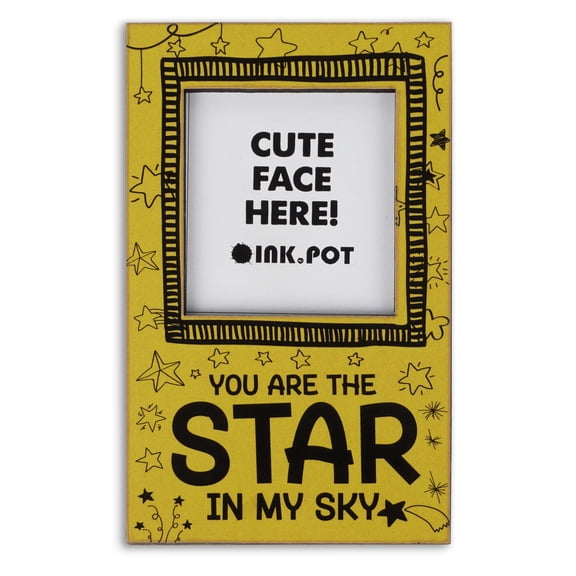 Inkdotpot You Are The Star In My Sky PhotoMagnetFrame-MagneticPhotoFramesFor Refrigerator Magnets- MiniPhotoFrames- Cute Gift ForAnniversary Spouse/ Kids | 9 x 5.5 cm