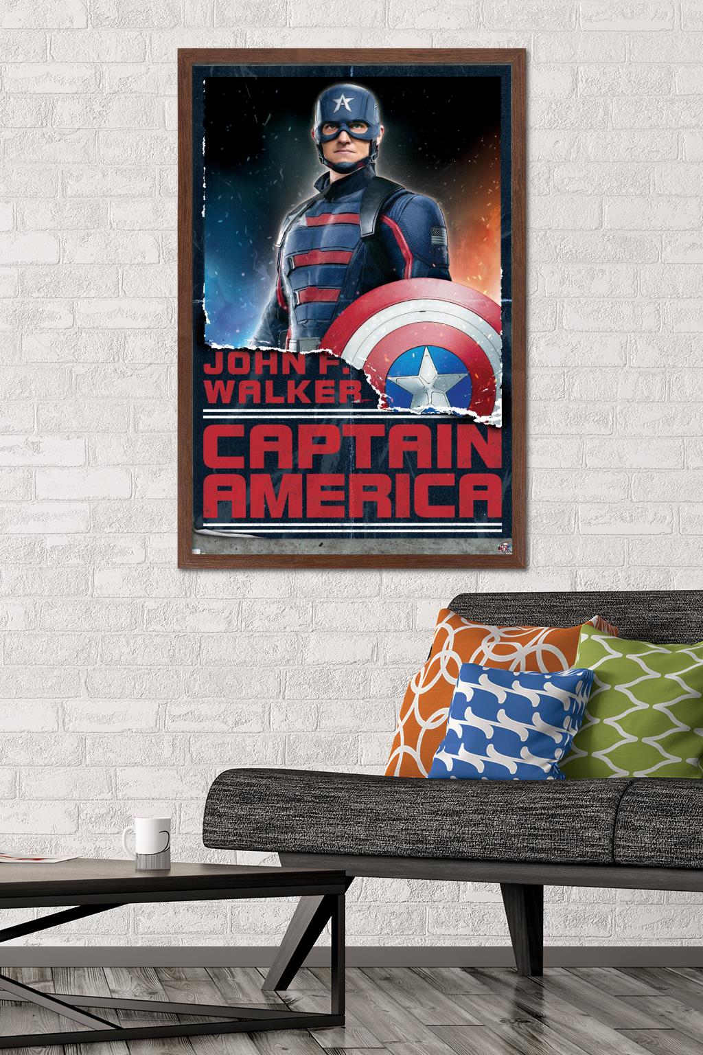 Marvel Falcon and Winter Soldier - John F. Walker Wall Poster, 22.375" x 34", Framed