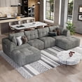thumbnail image 4 of ChVans 140" U-Shaped Sectional Sofa with Convertible Left/Right Ottoman, Boneless Sofa with Oversized Chaise & Layered Cushion, Upholstered Couches for Living Room Bedroom, No Assembly, 4 of 9