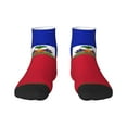 thumbnail image 7 of Women's Men's Haitian Flag Lightweight Ventilation Quarter Ankle Socks, 7 of 7