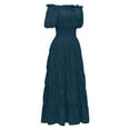 thumbnail image 5 of Jzuxvd Renaissance Costume Women Medieval Chemise Dress Pirate Peasant Dress Peasant Tops Irish Under Dress Navy S, 5 of 5
