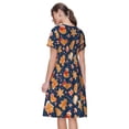 thumbnail image 5 of Ratiio Gingerbread Delights Print Women's Short Sleeve Dress - Casual A-Line Dress with Side Pockets, Elastic Waist, Comfortable and Breathable Summer Dress, 5 of 8