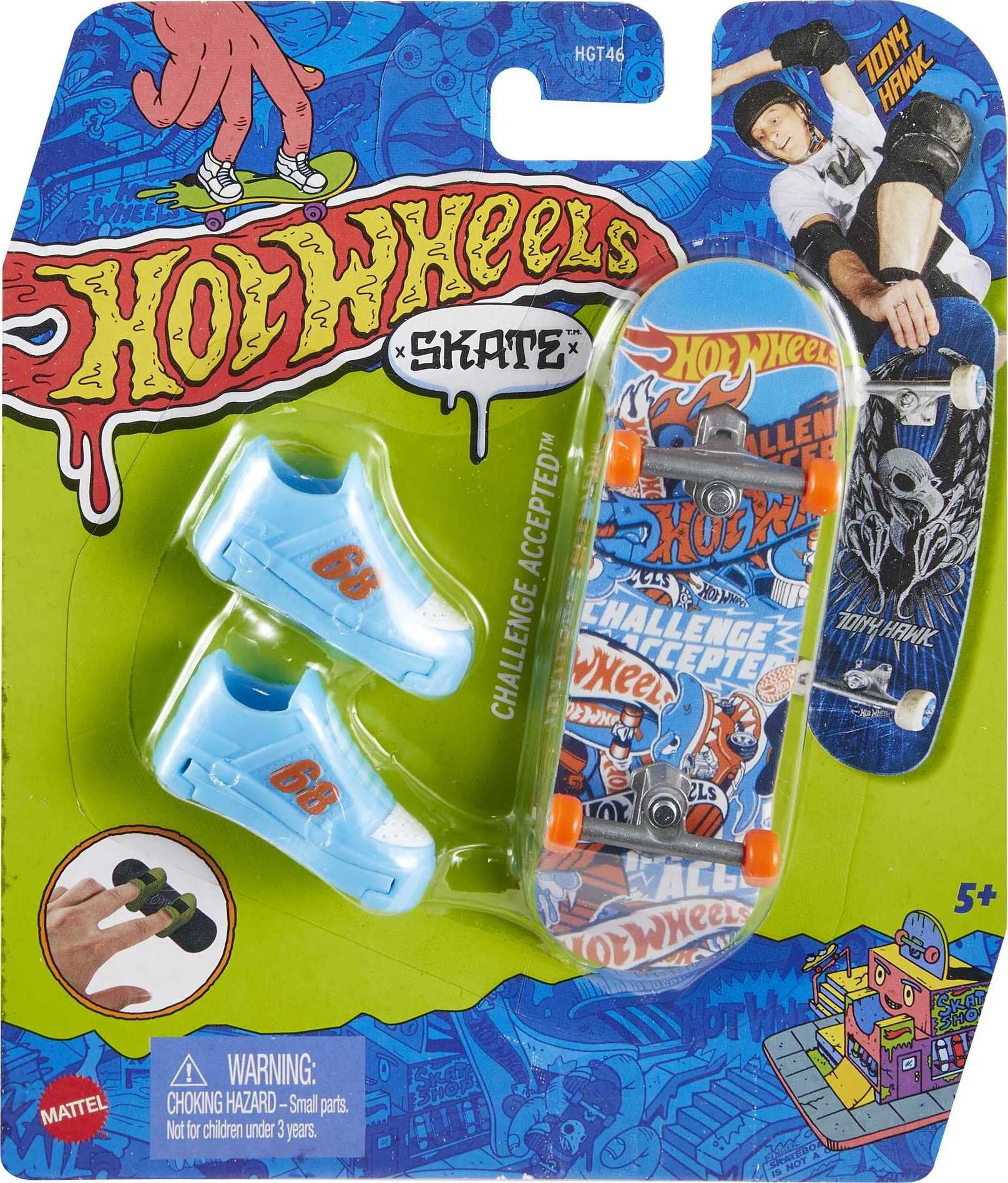 Hot Wheels Skate de Dedo c/ Tênis - Tony Hawk - Mattel