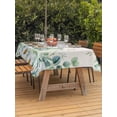 thumbnail image 3 of Outdoor Tablecloth with Umbrella Hole for Patio/Picnic/Party/Camping, Green Eucalyptus Leaves Waterproof Table Cloth Rectangle Table Cover Washable, Daisy Summer Botanical Watercolor (52"x 70"), 3 of 8