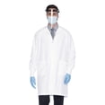 thumbnail image 5 of Landau Unisex Essential Lab Coats Classic Relaxed Fit Breathable Fade Resistant 2 Pockets Snap Full-Length Lab Coat Scrub, Style 9135-20, 5 of 7