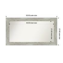 Amanti Art Custom Framed Wall and Bathroom Mirror (27 x 50 in.), Dove Greywash Frame