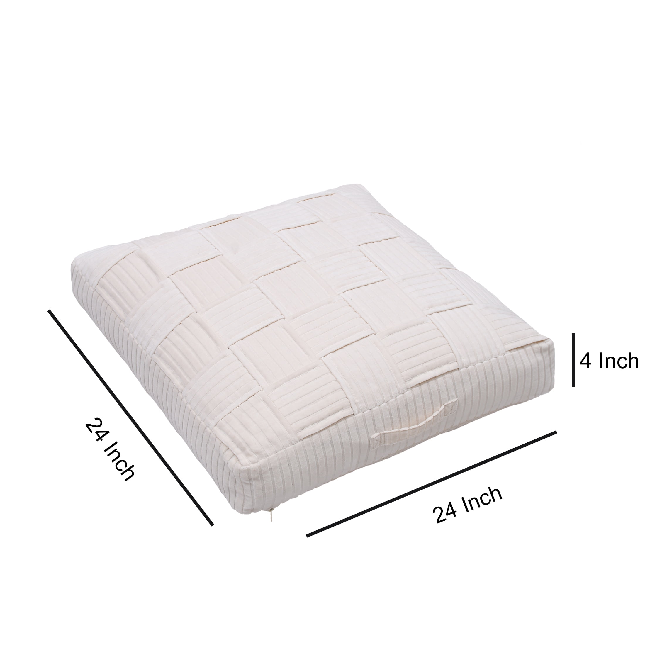 Better Homes & Gardens Velvet Woven Floor Cushion Cover, Vanilla Dream
