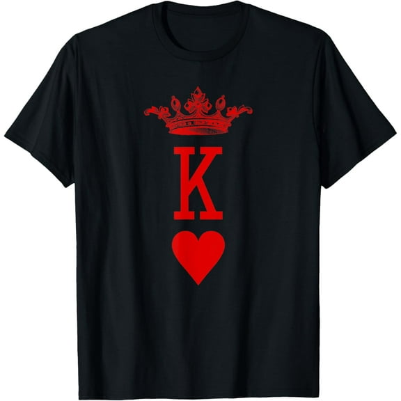 King of Hearts Vintage Crown Engraving Card T-Shirt
