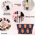 thumbnail image 3 of Toiletry Bag, American Football Fire Flames Leather Waterproof Travel Makeup Cosmetic Bag Organizer, Large Capacity Toiletry Bag for Travel Size Toiletries, Skin Care Bag for Women, 3 of 8
