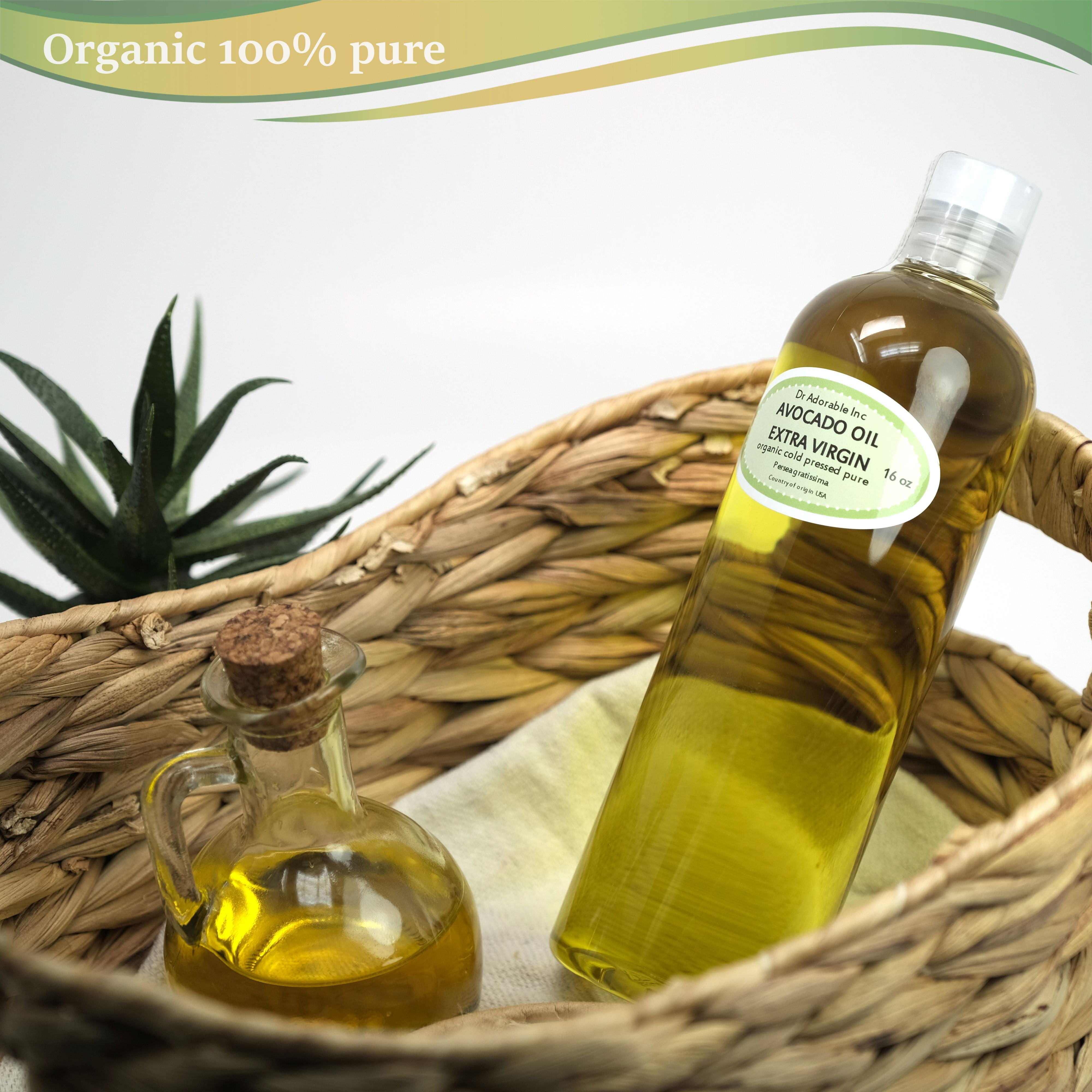 Dr. Adorable - 100% Pure Avocado Oil Organic Cold Pressed Unrefined Extra Virgin Natural Hair Skin - 16 oz