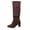 Brown, variant on Viluyesy Womens Knee High Boots Pointed Toe Block Heel Faux Suede Slouch Pull On Elegant Daily Dress Boots Black Size US5.5