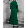 thumbnail image 3 of Women's Long Sleeve V Neck Wrap Maxi Dress with Slit Formal Fall Wedding Guest Cocktail Party Dress, 3 of 9