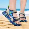 thumbnail image 5 of WUANDIXFA Boys Sandals Kids Hiking Sandals Toddler Sandals Boys Girls Summer Sandals No Slip Rubber Sole Toddler Shoes (Blue, 12), 5 of 7
