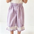 thumbnail image 4 of SHTXOZHI Toddler Girls Cute Pants Lace Ruffle Trim Elastic Waisted Pants Lightweight Breathable Print Loose Casual Bottoms, 4 of 6