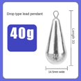 thumbnail image 3 of Colgante de Plomo con Forma de Gota de Agua de 40g, Poste de Mar, Colgante de Plomo con Gancho para Pesca en el Mar, Peso de Pesca, 3 of 5
