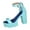Sky Blue, variant on Purple Women Open Toe High Heel Thick Extremely Comfortable Strappy Extremely Stylish Block Heel Sandals For Summer Wear