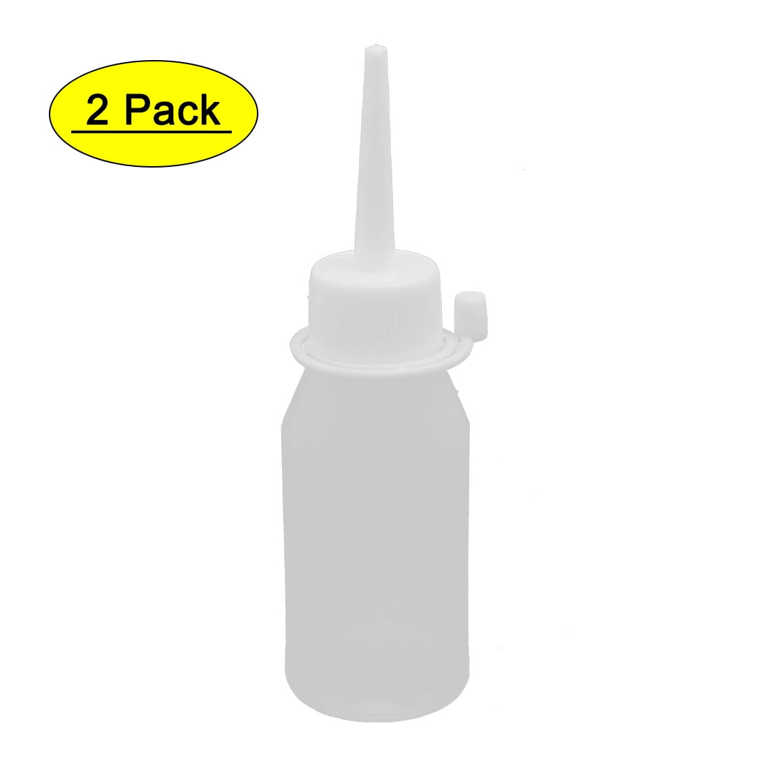 2Pcs Clear White Plastic 50ml Pointed Mouth Industrial Sewing Machine Oil Bottle