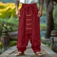 thumbnail image 3 of HomeGardon Mens Pants Men Solid Casual Pockets Outdoor Straight Type Elastic Waist Pants Trousers,S-XXXL, 3 of 6