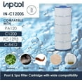 thumbnail image 6 of IN-C1200S Pool & Spa Filter Cartridge, Pool Skimmer and Pool, 120 Sq.ft. Inground Pools. Compatible with Hayward C1200, PA120, Filbur FC-1293, Unicel C-8412. Pool Accessories 1 Pack., 6 of 8