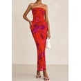 thumbnail image 3 of Vestido largo sin tirantes con estampado floral PRETTYGARDEN para mujer, 3 of 9