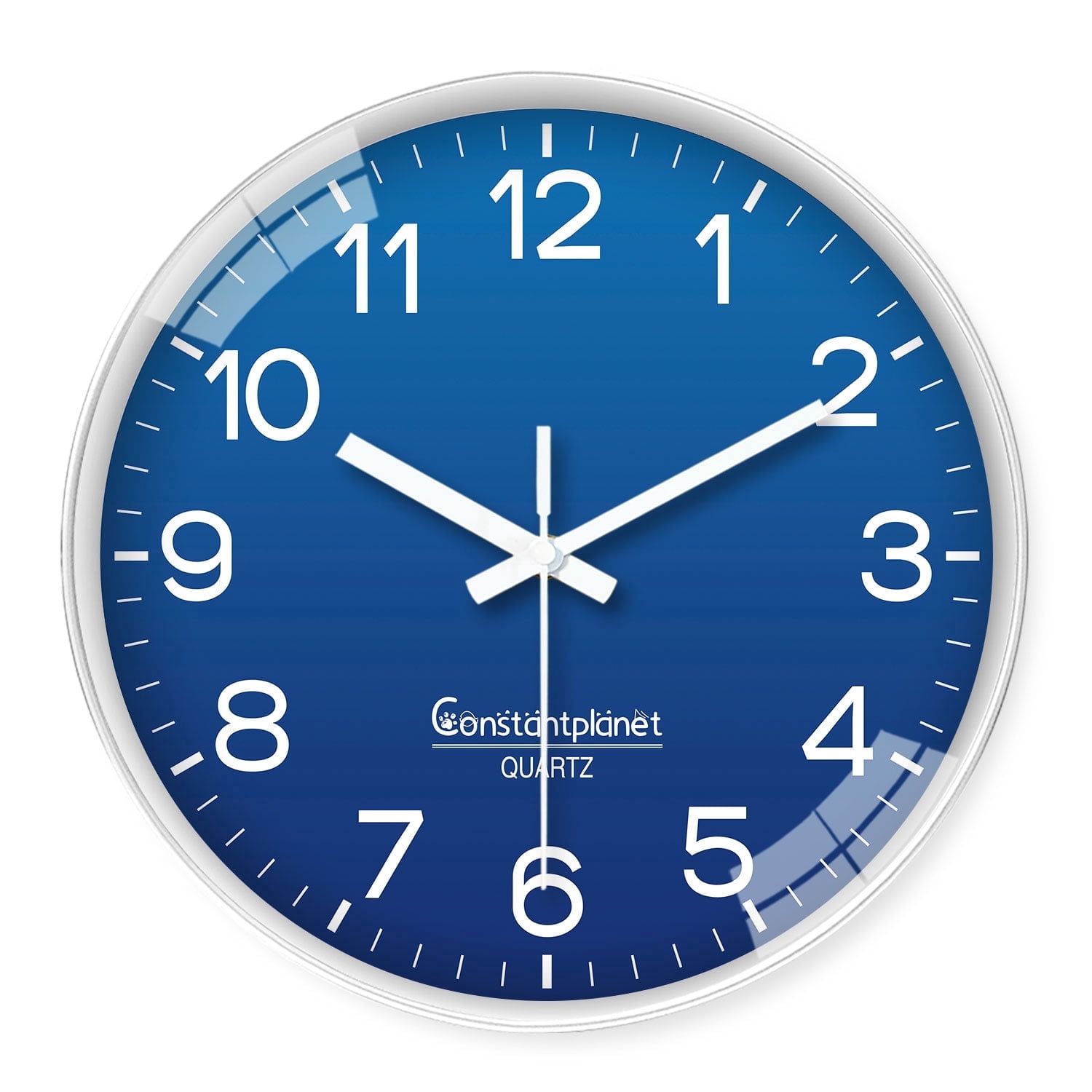 Small Navy Blue Minimalist Wall Clocks Battery Operated 8 Inch Round Classic Analog Wall Clock for Living Room Bedroom Silent Wall Clock Modern