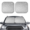 thumbnail image 2 of Balery Silver Mosaic Parasol para parabrisas de coche de 2 piezas | Parasol plegable para parabrisas delantero de coche para la mayoría de sedanes-Large, 2 of 6